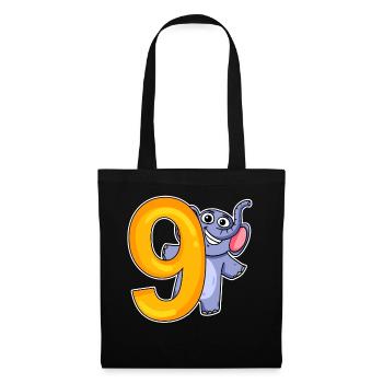 9 Birthday 9 years old with animal motif - nine - Tote Bag - black - Front