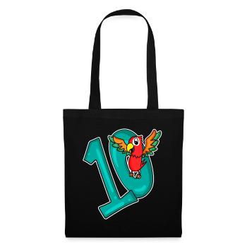 10 birthday 10 years old with animal motif - ten - Tote Bag - black - Front