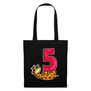 5 Birthday Motif Giraffe - Five Years Old - Tote Bag - black - Front