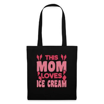 Maman crème glacée - Sac en tissu - noir - Devant