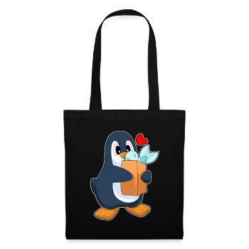 Pinguin Fisch - Stoffbeutel - Schwarz - Vorne