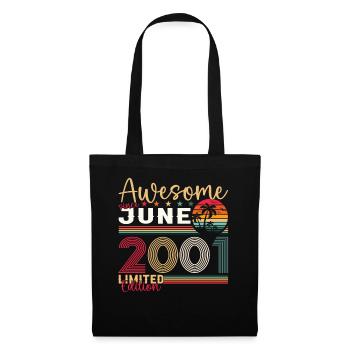 22nd Birthday Man June Vintage 2001 Awesome - Tote Bag - black - Front