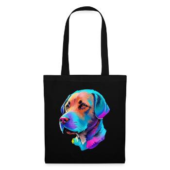 Farbenfrohe Labrador Hund Illustration Hundeliebe - Stoffbeutel - Schwarz - Vorne