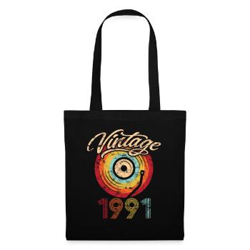 1991 Anniversaire Vinyle Vintage - Sac en tissu - noir - Devant