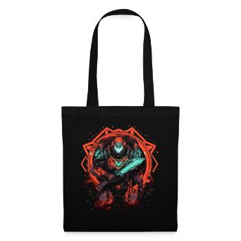 Epic Gamer Guardian with sword in front of red circle - Tote Bag - black - Front