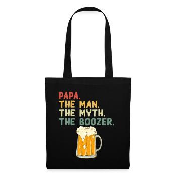 Lustiger Vater Spruch - Alkoholiker Papa - Stoffbeutel - Schwarz - Vorne