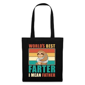 Weltbester furzender Dad - Lustiger Papa Spruch - Stoffbeutel - Schwarz - Vorne