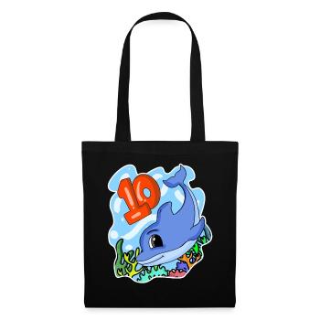 10th Birthday Motif Dolphin - ten years old - Tote Bag - black - Front