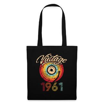 1961 Anniversaire Vinyle Vintage - Sac en tissu - noir - Devant