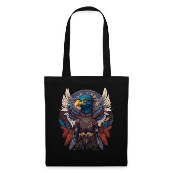 Native American Adler Traumfänger - Stoffbeutel - Schwarz - Vorne