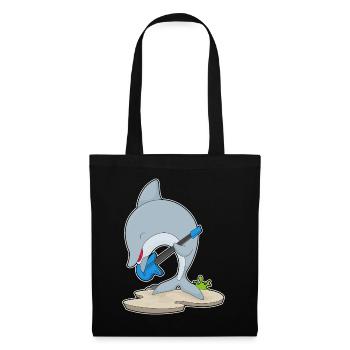 Dolphin Musicien Guitare Musique - Sac en tissu - noir - Devant