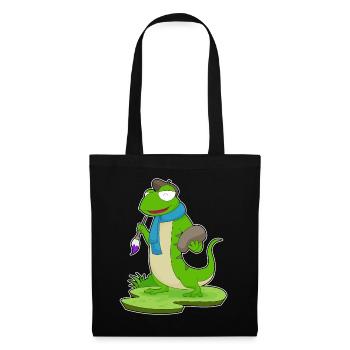 Peintre de lézards au pinceau - Sac en tissu - noir - Devant