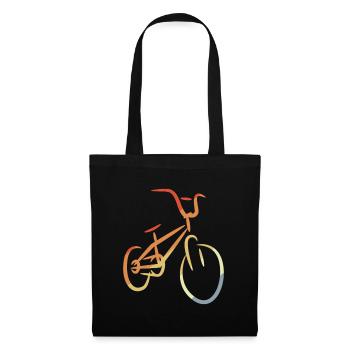 Retro BMX Zeichnung - Stoffbeutel - Schwarz - Vorne