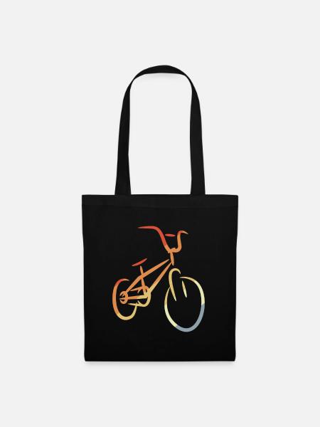 Retro BMX Zeichnung - Stoffbeutel - Schwarz