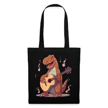 Dinosaur with guitar for musicians - Tote Bag - black - Front