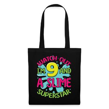 Age 9 Year Old Kids Slime Lover Awesome Slime Star - Tote Bag - black - Front