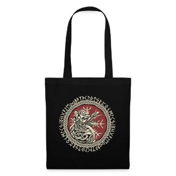 Fenrir Viking Wolf Fenris Wolf Viking Compass - Sac en tissu - noir - Devant