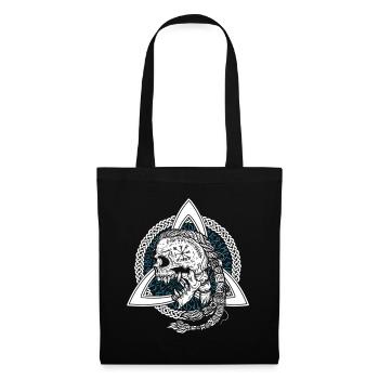 Occult Viking Witches Symbol Runes Skull Triskel - Tote Bag - black - Front