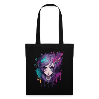 Anime Manga Figure Kawaii Otaku Japon Chibi Design - Sac en tissu - noir - Devant