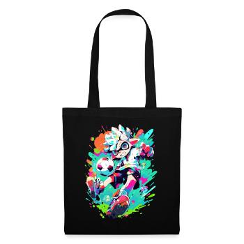 Footballeur funky dans un look de jeu de street art cool - Sac en tissu - noir - Devant