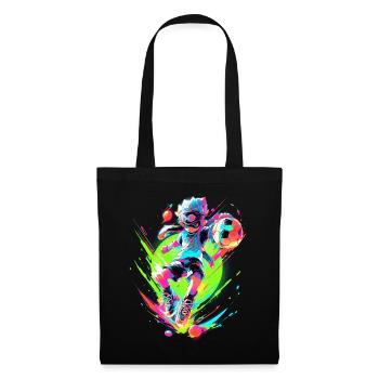 Funky cartoon footballer in street art gaming flair - Tote Bag - black - Front
