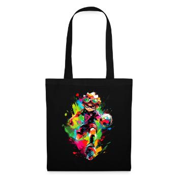 Street Art Gaming Magic avec Cartoon Soccer Player - Sac en tissu - noir - Devant