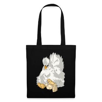 Silk Chicken Hen with Chick Silk Chicken Chicken - Tote Bag - black - Front