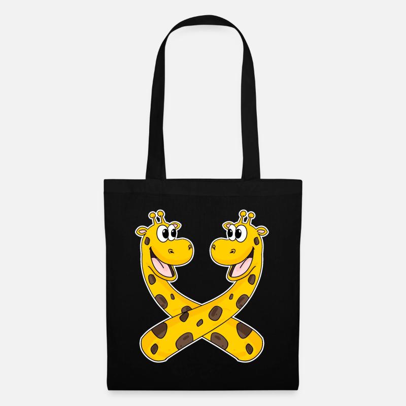 Giraffen Giraffe - Stoffbeutel - Schwarz