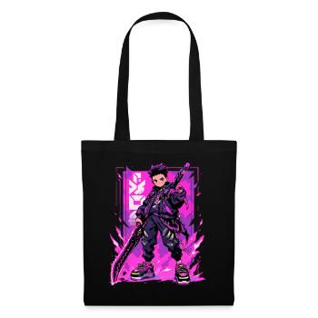 Shibuya: Cool Anime Boy with Sword Japanese - Tote Bag - black - Front
