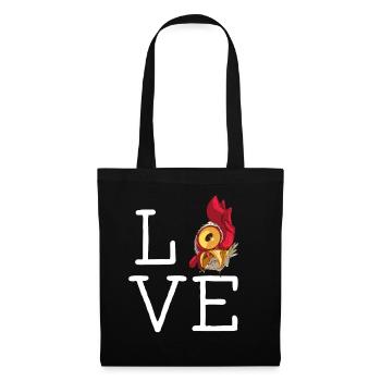Drôle de conception de poulet d’amour avec des poulets drôles - Sac en tissu - noir - Devant