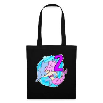 Girl - 2nd Birthday Mermaid - Daughter Two - Tote Bag - black - Front