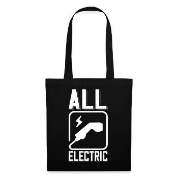 All Electric Supercharge - pour les fans de voitures électriques - Sac en tissu - noir - Devant