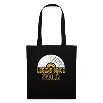 2016 Geburtstag Vinyl Legend since - Stoffbeutel - Schwarz - Vorne