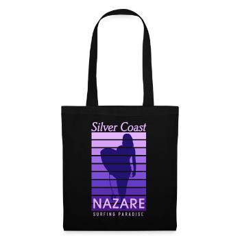 Nazare Surfer Girl Portugal Silver Coast - Tote Bag - black - Front