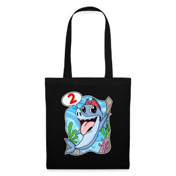 2nd Birthday Motif Shark Pirate - Two Years - Tote Bag - black - Front
