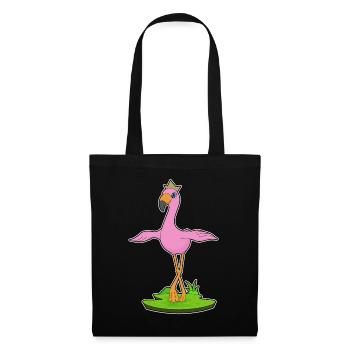 Couronne de flamant rose - Sac en tissu - noir - Devant