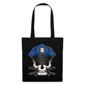 Police du Bâton du Policier du Crâne - Sac en tissu - noir - Devant