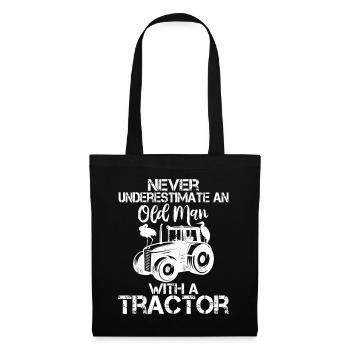 Never Underestimate An Old Man With A Tractor - Tote Bag - black - Front