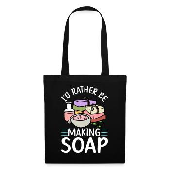 Fabrication de savon, savonnier, savonologue - Sac en tissu - noir - Devant