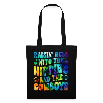 Teinture de cravate paix - Sac en tissu - noir - Devant