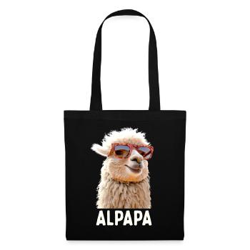 Alpaca Papa Alpapa Lama Daddy Alpaca Dad Father's Day - Tote Bag - black - Front