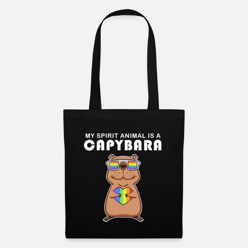Capybara Capybara Cadeau - Sac en tissu - noir