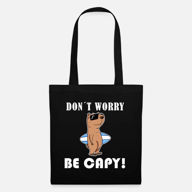 Capybara Capybara Cadeau - Sac en tissu - noir