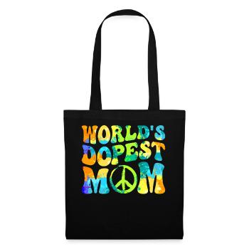 Hippie Mom Tie Dye Frieden - Stoffbeutel - Schwarz - Vorne