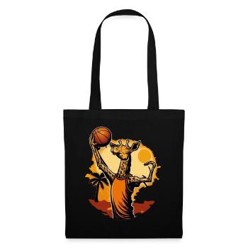 Giraffe spielt Basketball in der Sonne - Stoffbeutel - Schwarz - Vorne