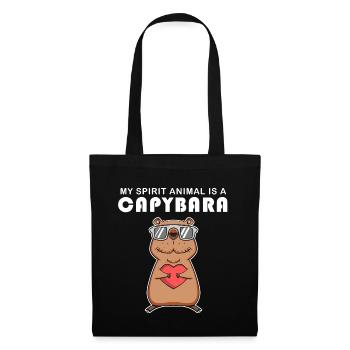 Capybara Capybara Cadeau - Sac en tissu - noir - Devant