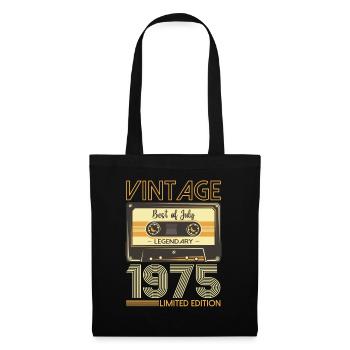 48th Birthday Man July Vintage 1975 Cassette - Tote Bag - black - Front