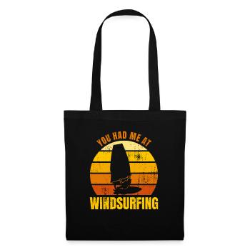 Tu m’as eu à la planche à voile - Sac en tissu - noir - Devant