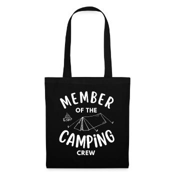Mitglied der Camping Crew lustig - Stoffbeutel - Schwarz - Vorne
