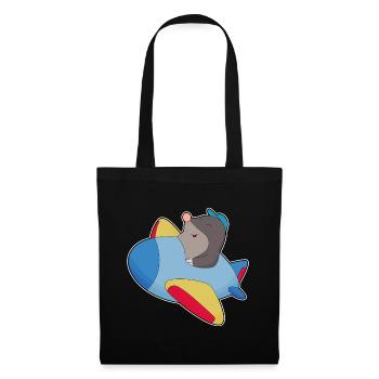 Avion Taupe - Sac en tissu - noir - Devant